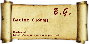 Batisz György névjegykártya